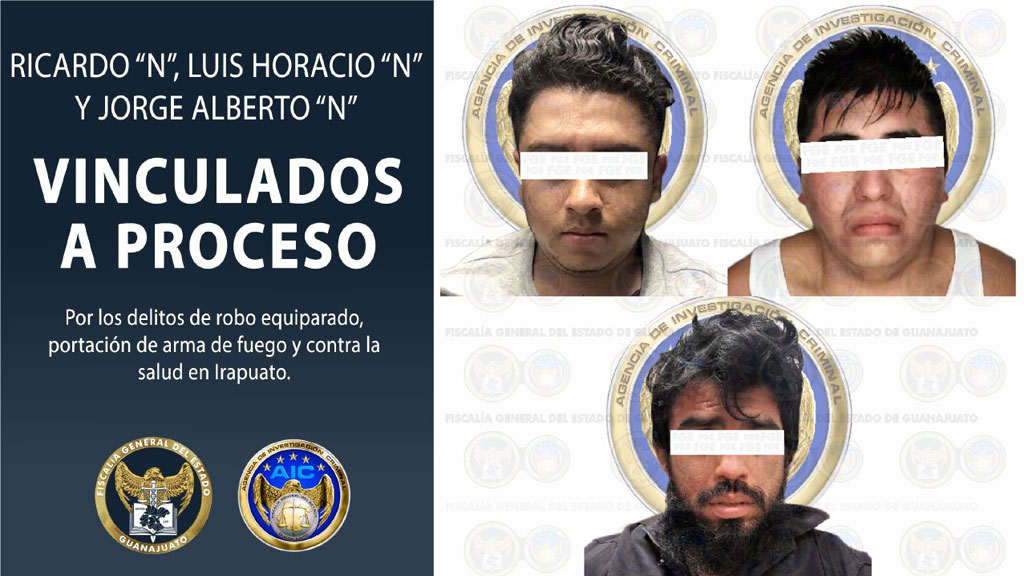 Vinculan a proceso a tres hombres que se dedicaban al robo de vehículos