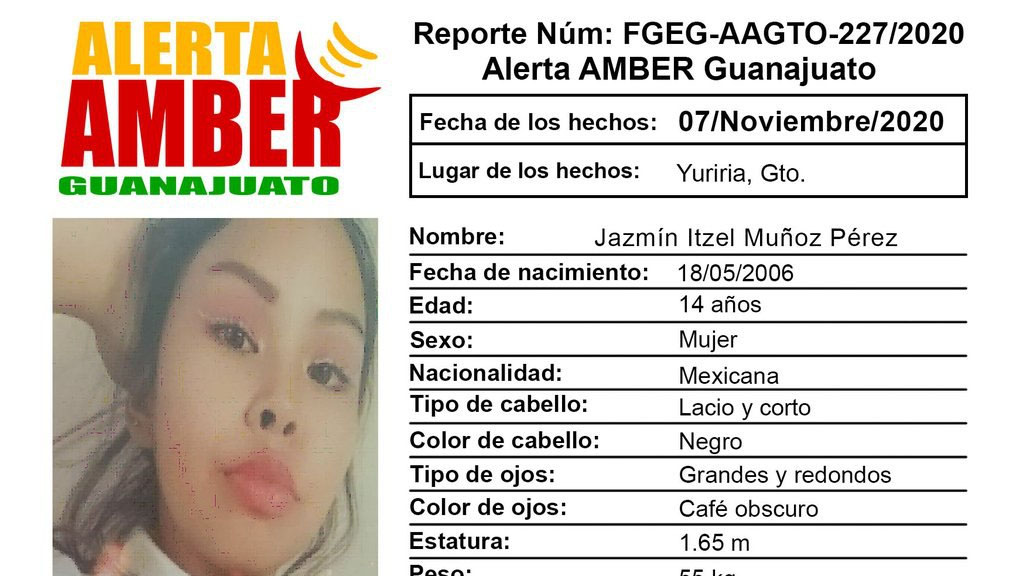 Activan alerta Amber tras desaparición de adolescente yurirense