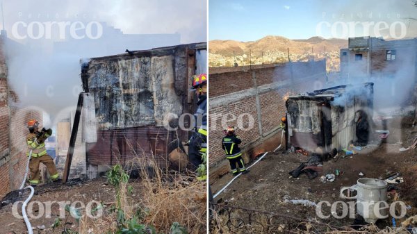 Se incendia casita de láminas en predio de El Encino