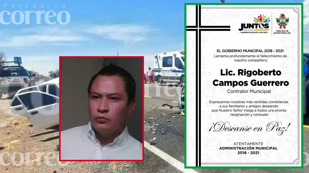 Muere contralor de Juventino Rosas tras fuerte accidente carretero