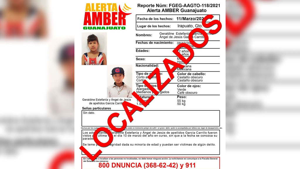 Localizan con vida a hermanitos desaparecidos en Irapuato