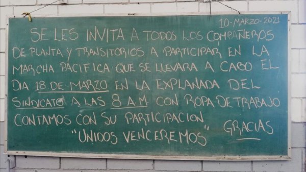 Convocan a petroleros a una marcha pacífica para externar sus solicitudes al Gobierno Federal