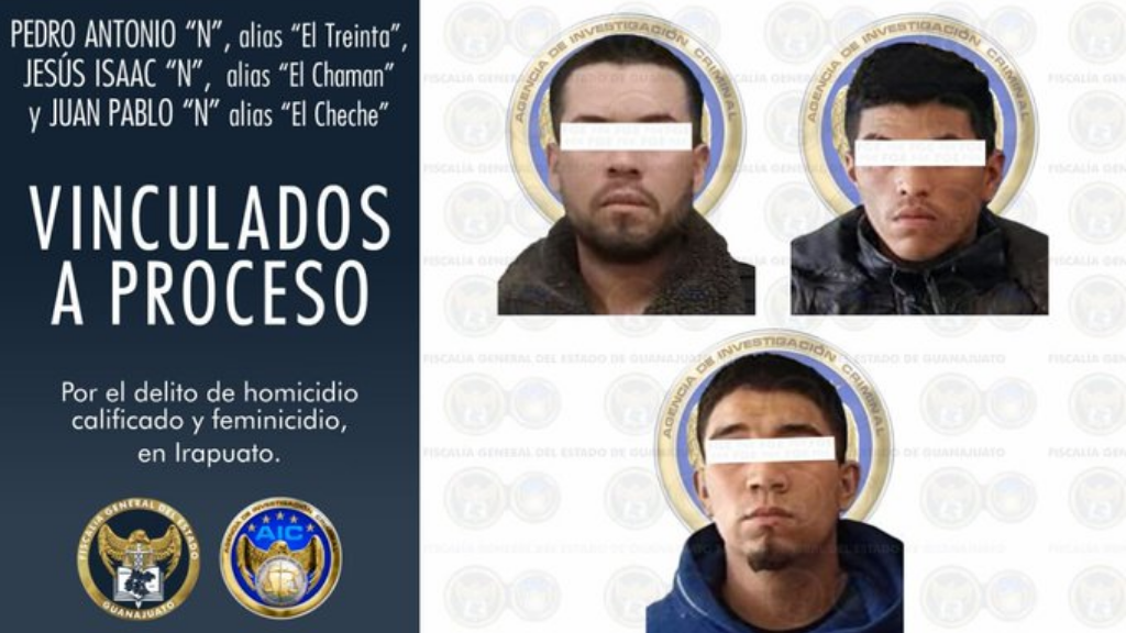 A proceso penal tres de los cinco multihomicidas de jóvenes de Irapuato