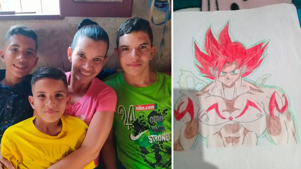 Emprendedor niño vende sus dibujos en internet para ayudar su mamá