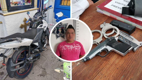 Circulaba por el barrio del Carrizo con un arma de grueso calibre; fue detenido por policías