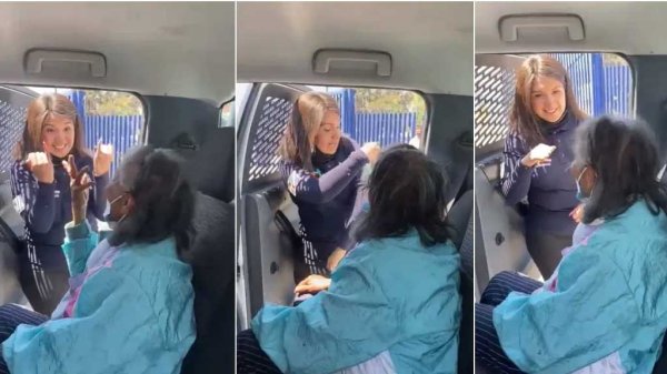 VIDEO: Mujer policía explica con lenguaje de señas a abuelita cómo será vacunada