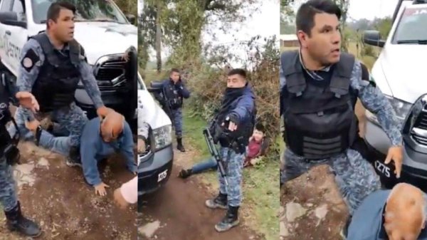 Captan abuso policial en Puebla contra abuelito… sin que hubiera delito