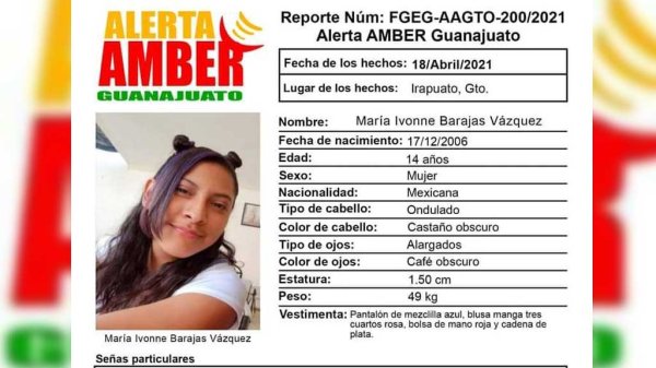 Activan ‘Alerta Amber’ en Irapuato tras la desaparición de una menor de 14 años