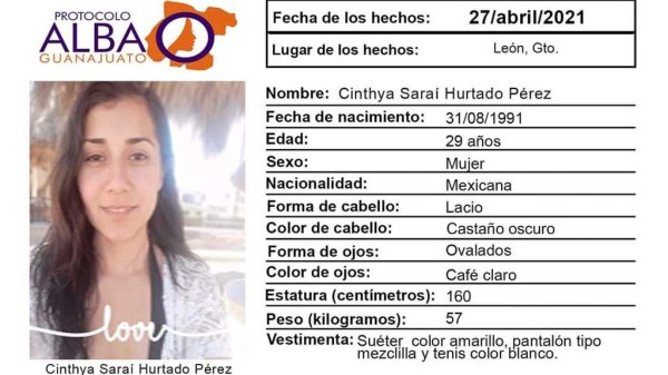 Activan Alerta Alba por la desaparición de Cinthya Sarai en León