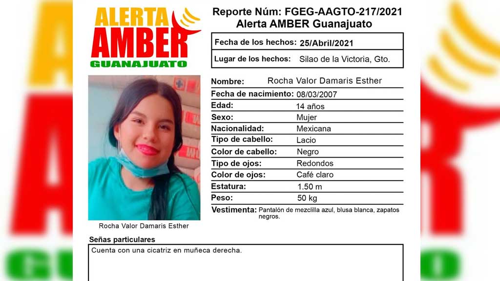 Activan Alerta Amber en Silao, desaparece adolescente de 15 años