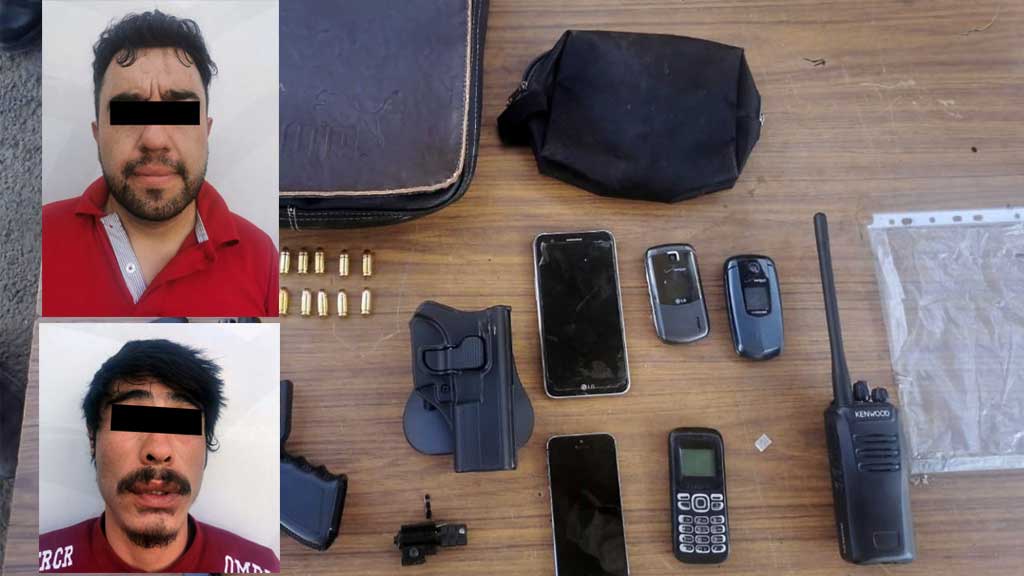 Detienen a tres con armas, droga y auto robado en Irapuato