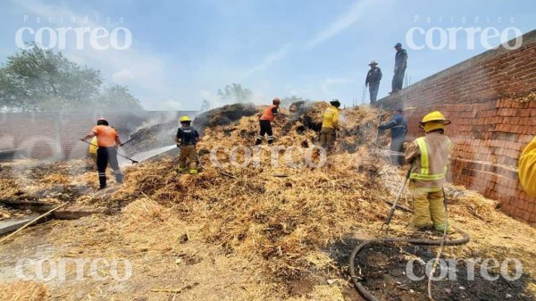 Incendio consume decenas de pacas en El Zangarro, Guanajuato capital