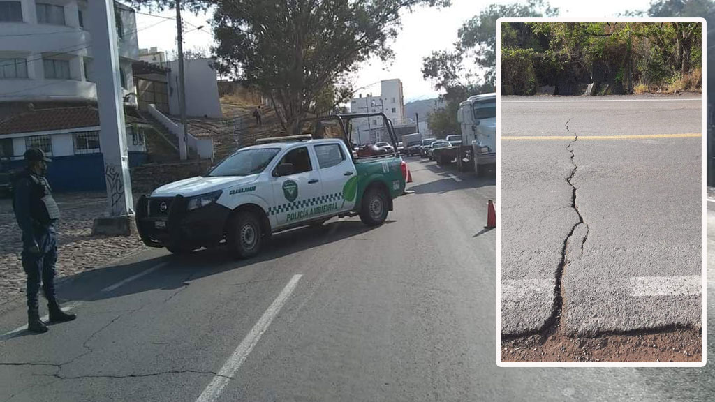 Lluvias en Guanajuato capital provocan hundimiento en carretera a Silao