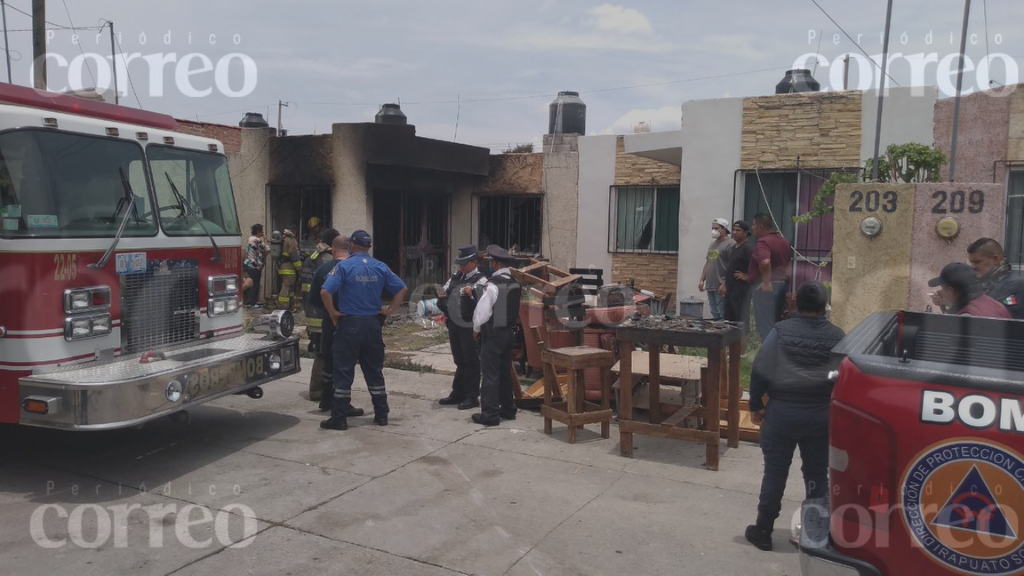 Familia de Irapuato pierde su hogar tras incendio por tanque de gas