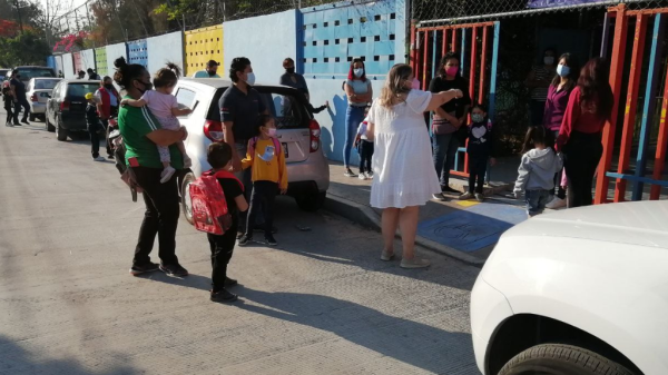 Realizan simulacro de regreso a clases presenciales en preescolares de Celaya