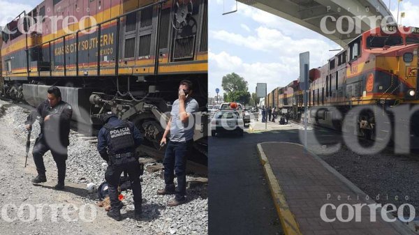 Mujer es arrollada por el tren en Celaya y queda grave