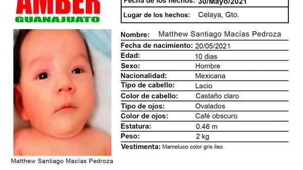 El bebé Matthew Santiago nunca estuvo desaparecido, confirma FGEG