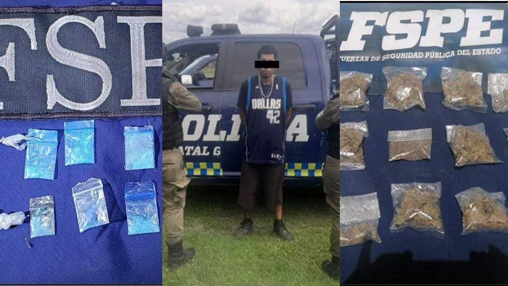 FSPE decomisa casi 200 dosis de droga y detiene a un hombre en Guanajuato