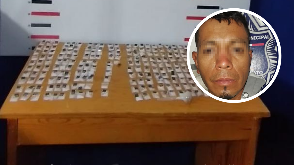 Sorprenden a narcomenudista con 255 dosis de cristal en Guanajuato capital