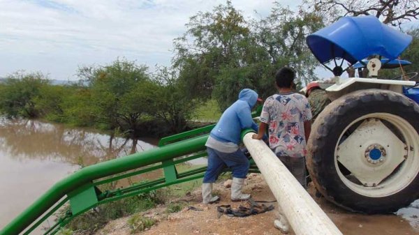 Cuerámaro: trabajan en Santo Domingo para evitar inundación de cultivos