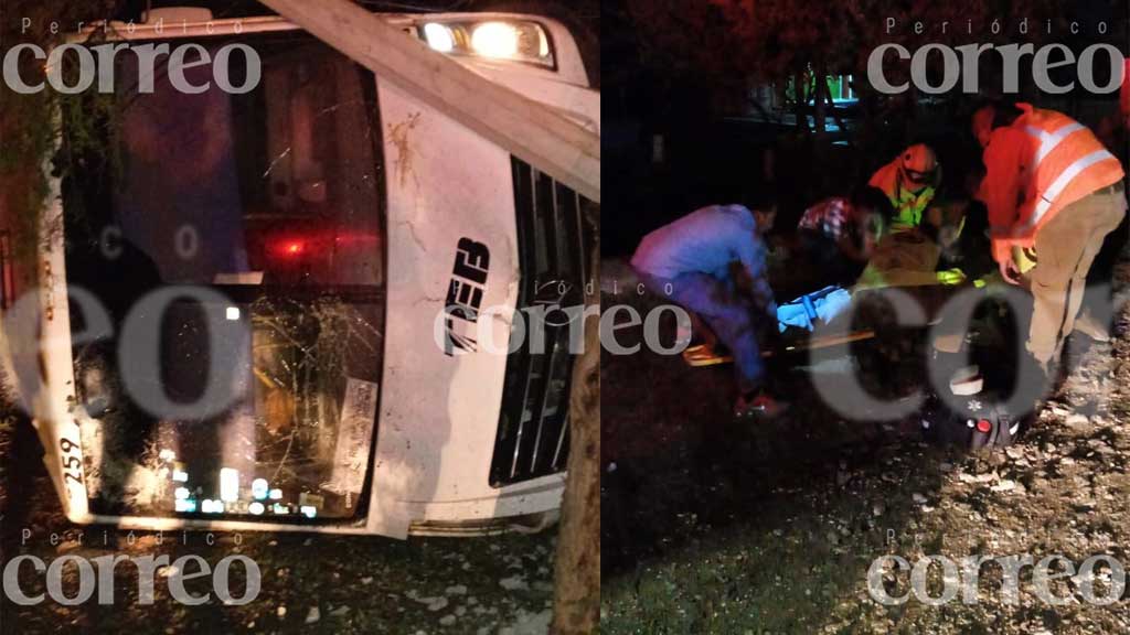 Vuelca transporte de personal en el ascenso al Cerro del Cubilete y deja a un lesionado