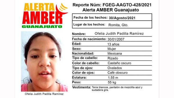 Activan Alerta Amber en Romita por la desaparición de Ofelia Padilla de 13 años