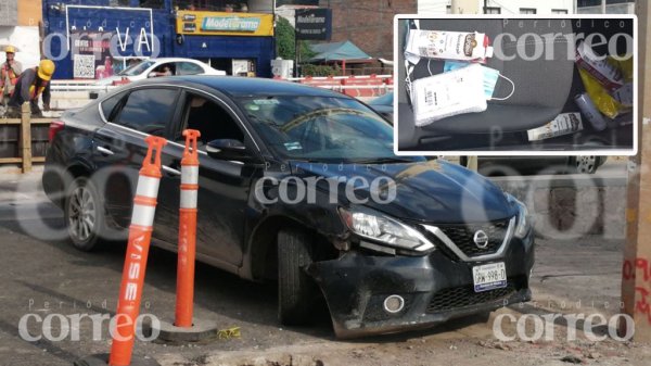 Presunto catedrático de la UG choca ebrio en Glorieta Santa Fe de Guanajuato