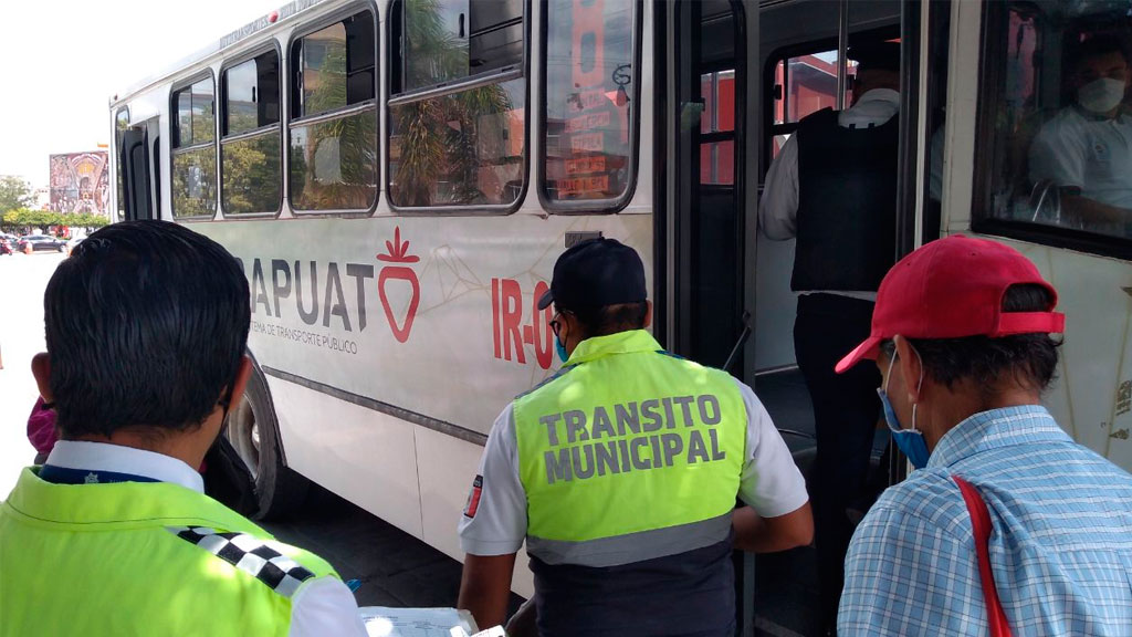 Baja cifra de usuarios sin cubreboca en transporte público de Irapuato