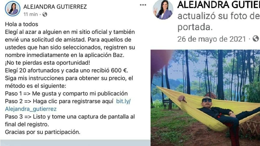 Ten cuidado: cuenta falsa de Ale Gutiérrez para fraudes sigue activa