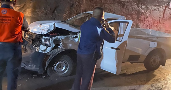 Choque en el túnel Santa Fe deja a un adulto mayor herido