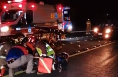 Motociclista resulta gravemente herido tras accidente en el acceso Diego Rivera