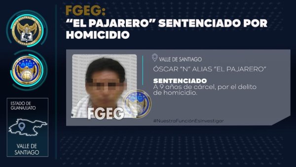 Sentencian a ‘El Pajarero’ por el homicidio de un hombre en Valle de Santiago