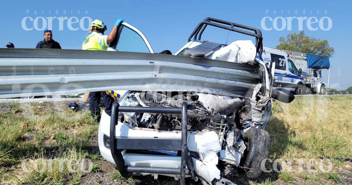 Patrulla de las FSPE Guanajuato vuelca en Villagrán: hay un muerto y dos heridos