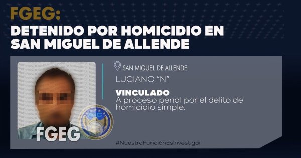 Detienen a Luciano por asesinar a balazos a José Cruz en San Miguel de Allende