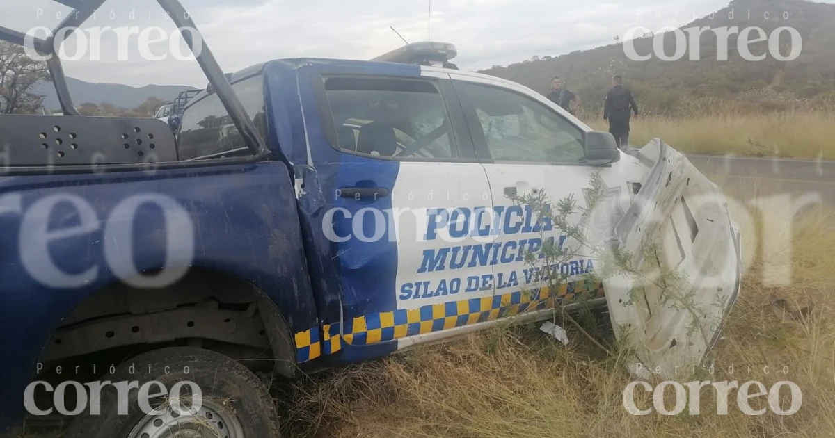 Silao: Se accidentan policías en la carretera a Comanjilla