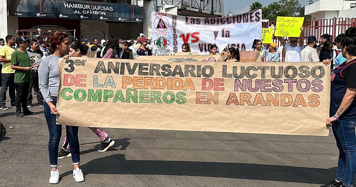 Internos de anexos de Irapuato marchan para conmemorar masacre en la colonia Arandas en 2020