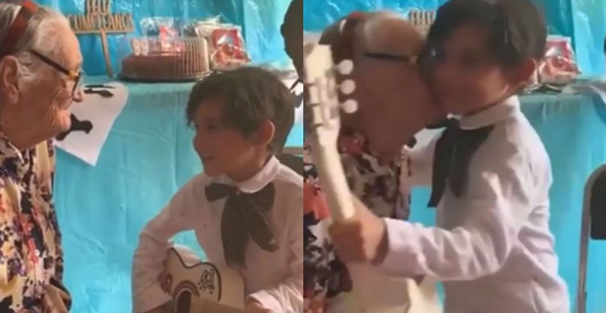 ¡Recuérdame! Niño le canta a su bisabuela como en “Coco”