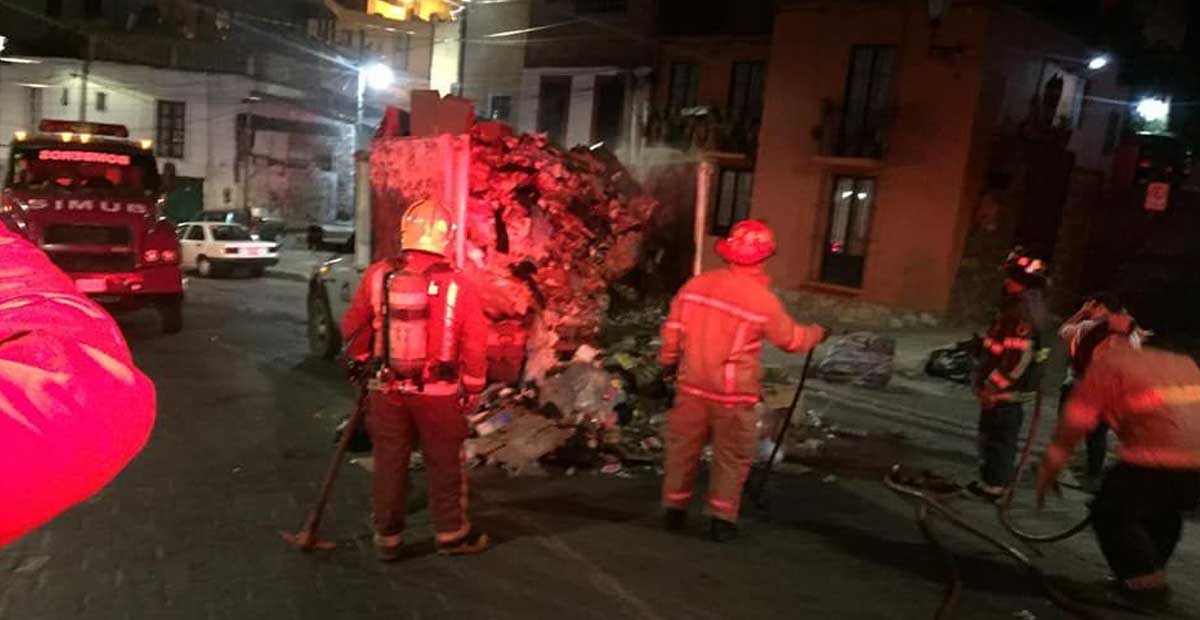 Se incendia camión de basura en la Capital