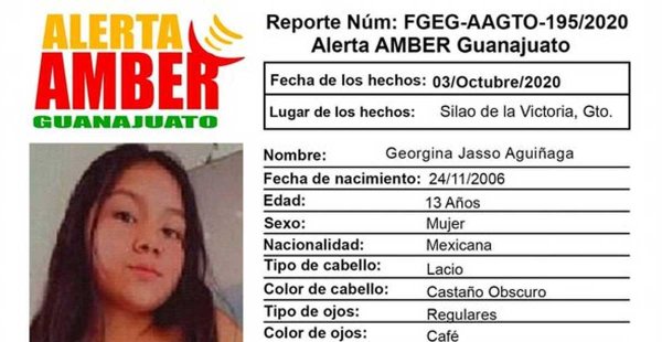 Activan Alerta Amber por Georgina