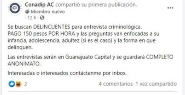 ¿CONADIP busca… ‘delincuentes’ y les pagaría 150 pesos la hora?