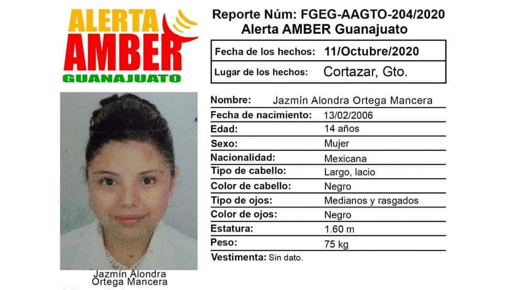 ¡Alerta Amber! En busca de Jazmín Alondra