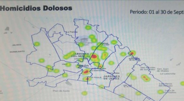 Dan a conocer el Mapa de Calor de Homicidios