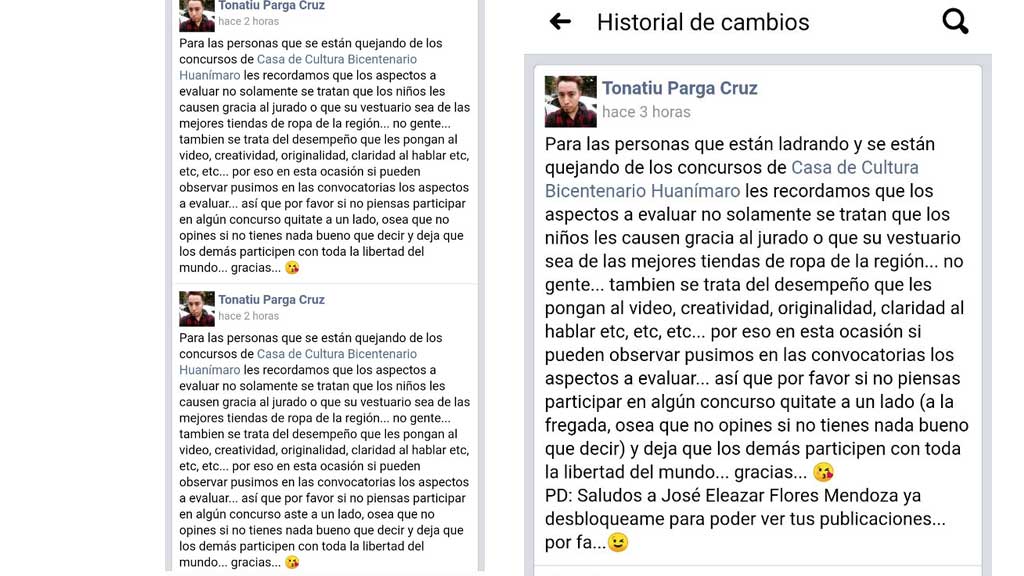 Promotor cultural explota por críticas y lanza insultos en Facebook