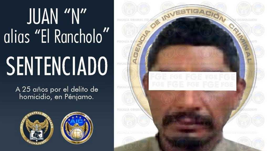 Sentencian a 25 años de prisión a homicida de Pénjamo