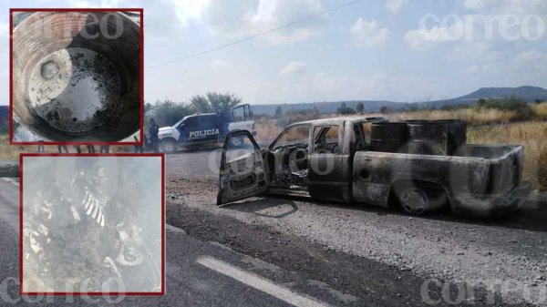 Queman camioneta cargada de tambos con al menos tres cadáveres en la Jerécuaro- Apaseo el Alto