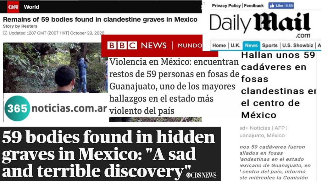 Hallazgo de los 61 cuerpos en fosas clandestinas pone a Guanajuato en la mira internacional