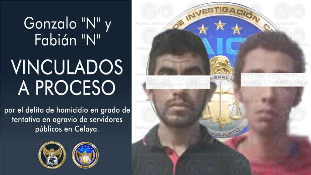 Vinculan a proceso a dos hombres por disparar en contra de cuatro policías de Celaya