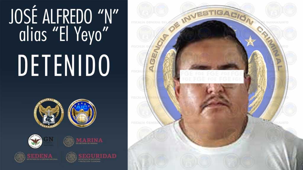 Detienen a ‘El Yeyo’ presunto líder del CJNG y ex miembro del CSRL que operaba en Celaya