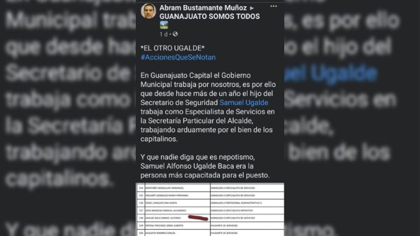 Hijo del Secretario de Seguridad Ciudadana, fue contratado con un sueldo mensual de 15mil pesos