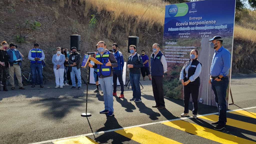 Inauguran la Eco Vía Norponiente la primera ciclovía en Guanajuato